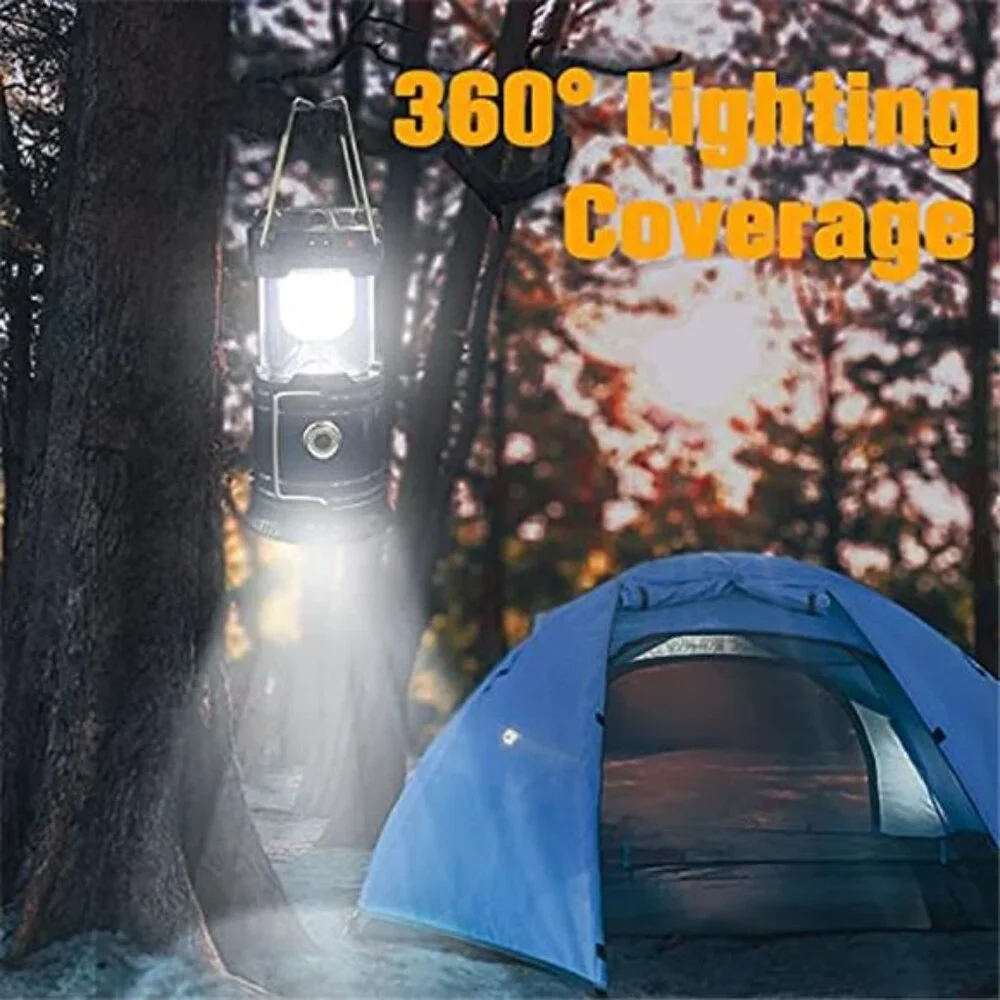 Collapsible LED Camping Lantern Solar USB Rechargeable Waterproof Flashlight